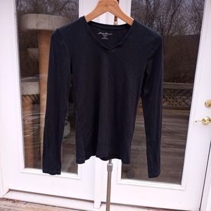 Eddie Bauer Cotton Black Long Sleeve Tee Size Small